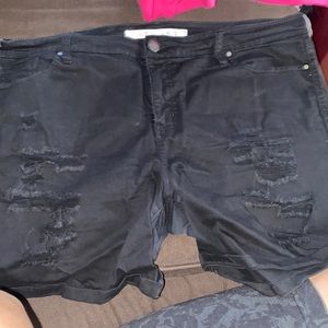 Black jean shorts